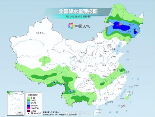 東北地區等地降雨增強,7月14日起北方高溫發展南方悶熱持續